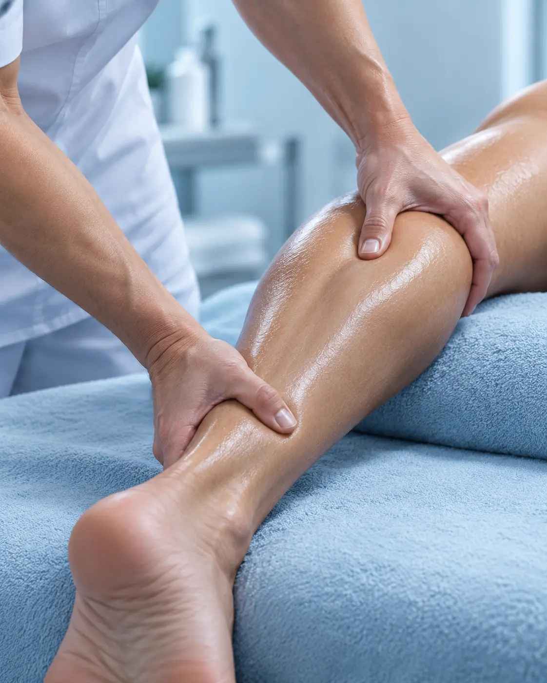 Therapeutic sports massage on the lower leg